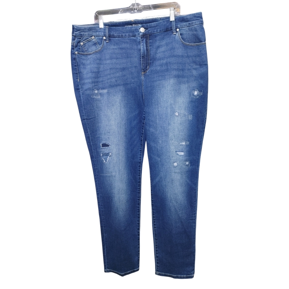 Chico's The Platinum Medium Wash Skinny Jegging Denim Jeans Womens Size 3.5 - 18